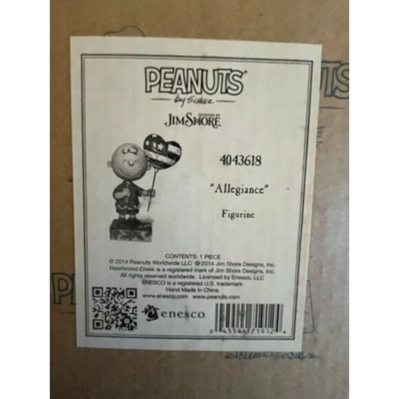 Jim Shore Peanuts Allegiance Figurine  Charlie Brown  Patriotic Decor NWB - Picture 3 of 3